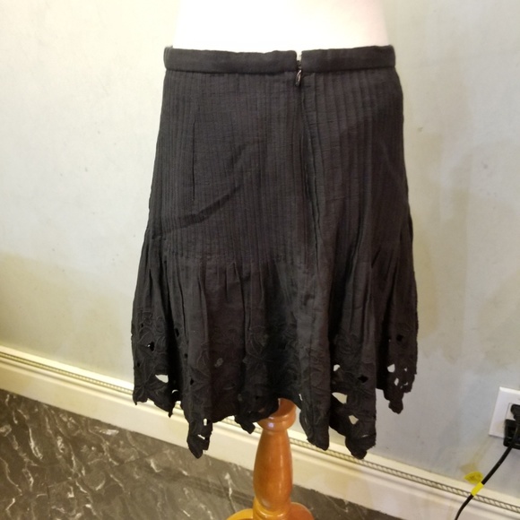 J. Crew Black Eyelet Floral Mini Skirt (K17) - Picture 6 of 7